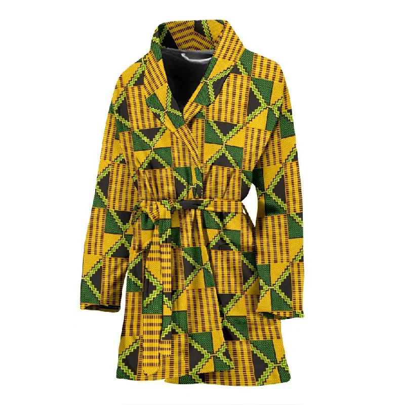 African Kente Print Pattern Women Long Robe